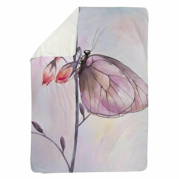 Begin Home Decor 60 x 80 in. Delicate Butterfly-Sherpa Fleece Blanket 5545-6080-AN346